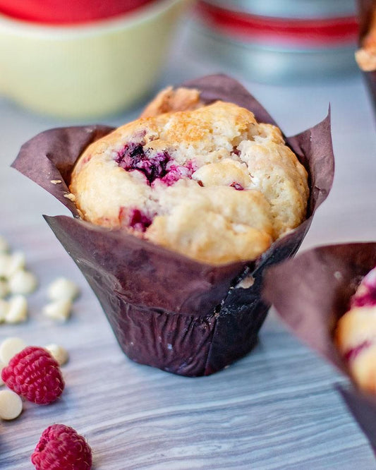 3-PACK Organic Raspberry White Chocolate Muffins (Jumbo-Size)